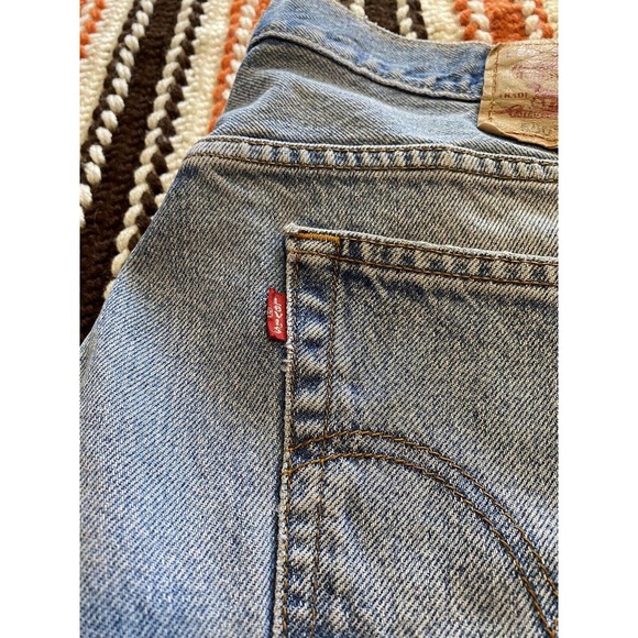 Levis Mens 560 Jeans 34x27 Loose Fit Blue Denim Medium Wash Whiskering Workwear - Picture 3 of 15